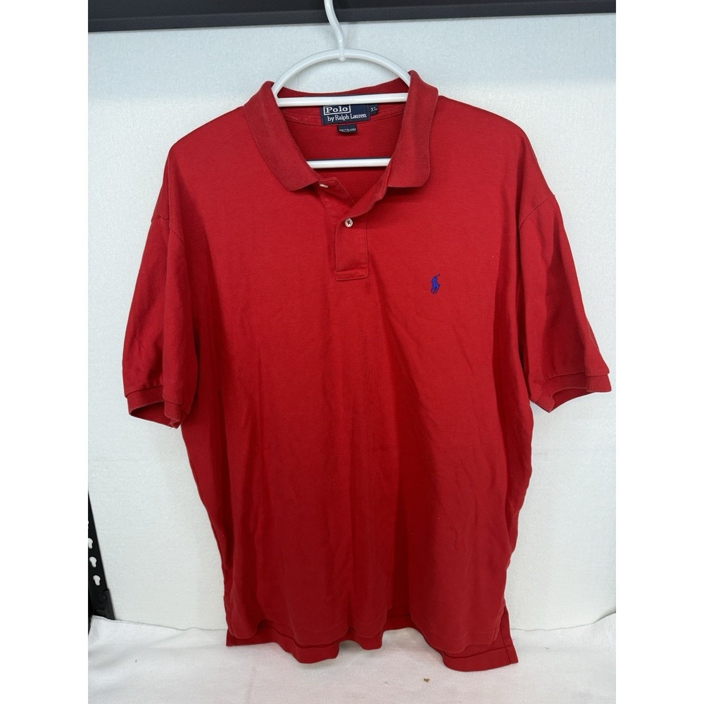Vintage Polo‎ Ralph Lauren Men's Red Short Sleeve Polo Shirt Size XL